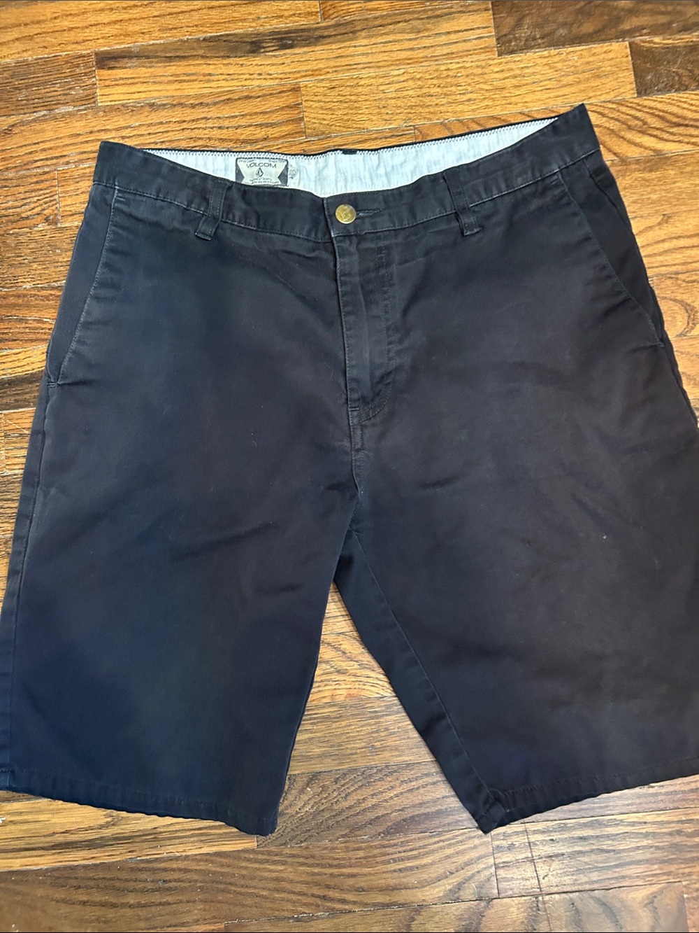 Volcom Men's Dark Navy Flat-Front Chino Shorts